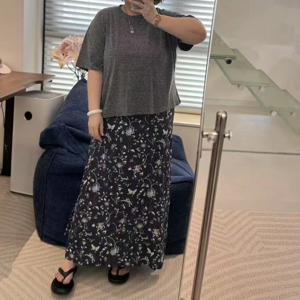 Meet遇见-夏季抽绳藤蔓花碎花裙