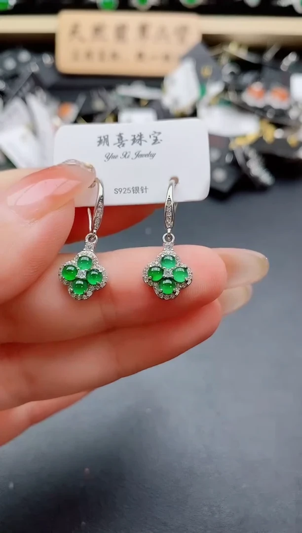 银S925镶嵌戒指翡翠1