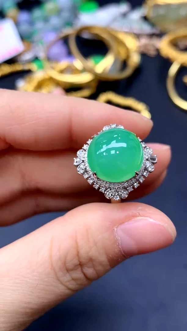 18K金镶嵌戒指翡翠322-中国好珍宝