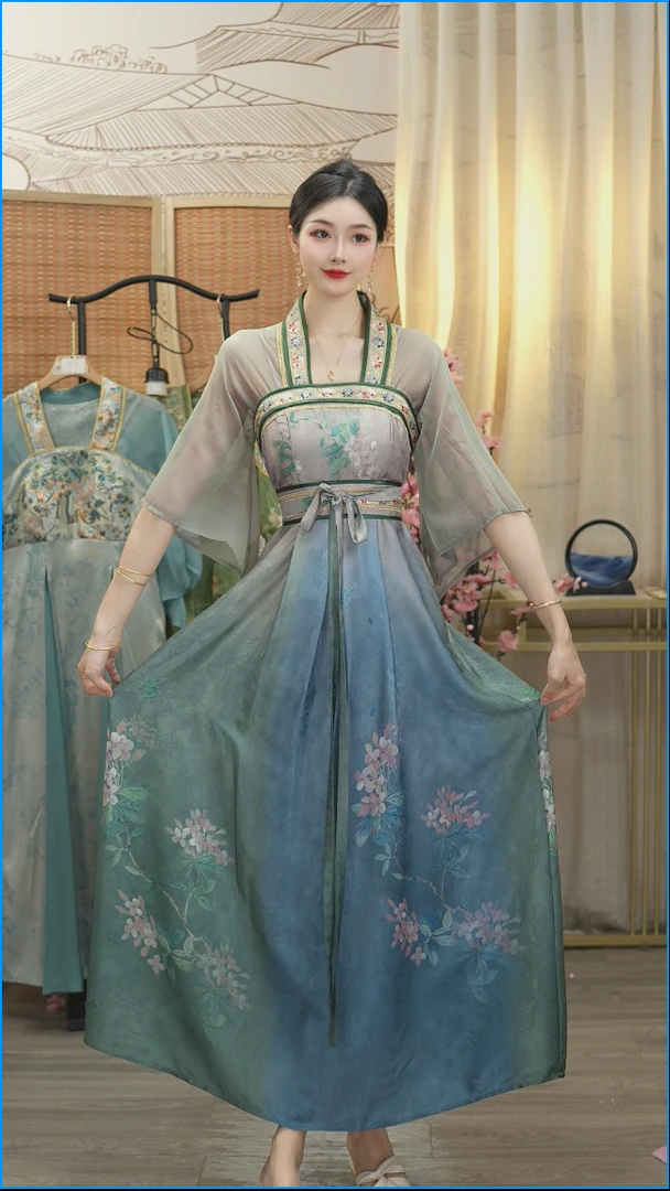 微岚熙2025夏季新款中国风飘逸日常长款连衣裙1527