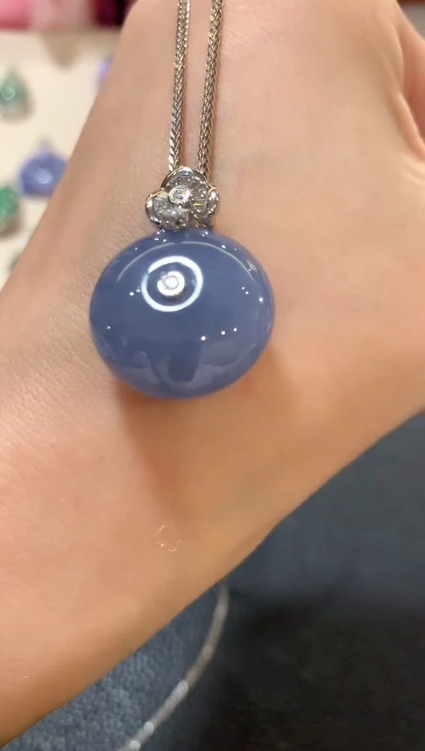 吊坠(不含链)18K金镶嵌翡翠n199  紫色有色差多样性一件发货