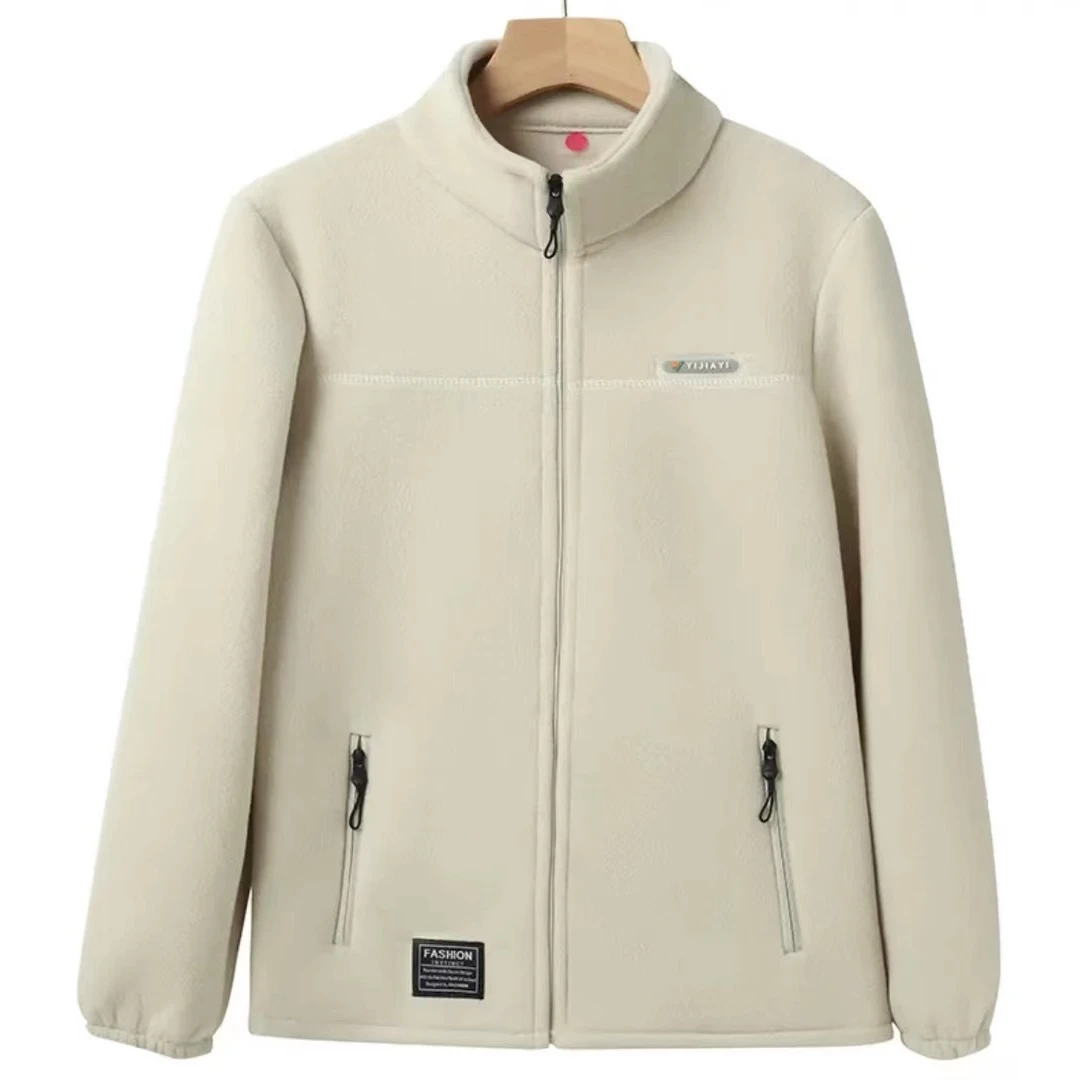 2025年莫兰迪系新款女士加厚户外高端立领摇粒绒休闲运动外套上衣