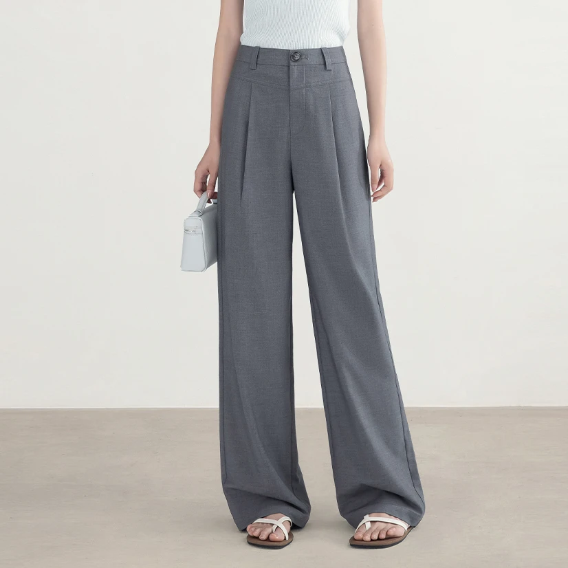 【李李】小个子夏季阔腿裤宽松显瘦直筒洋气休闲裤女小个子西裤女