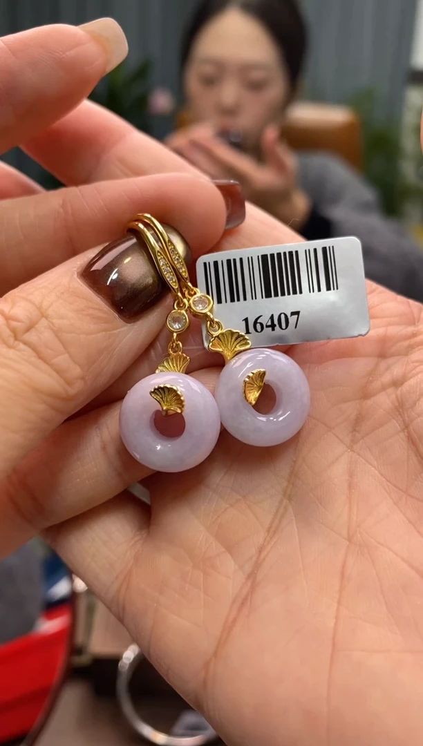 颈饰银S925镶嵌翡翠净货16407