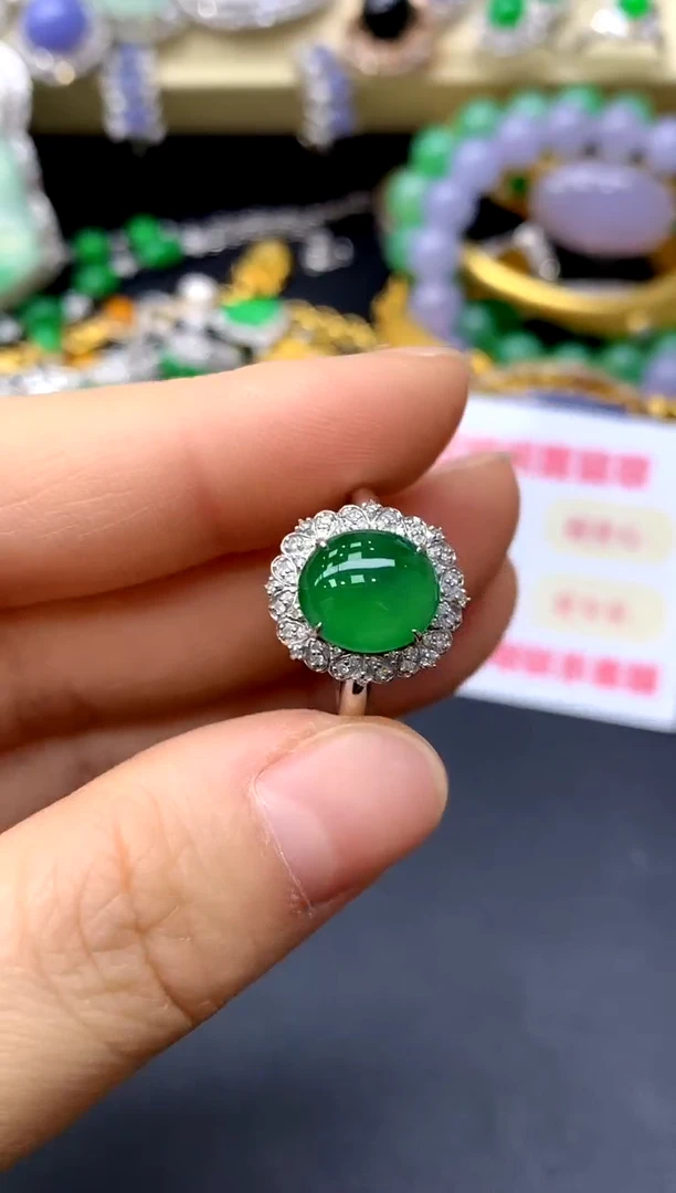 18K金镶嵌戒指翡翠173-中国好珍宝