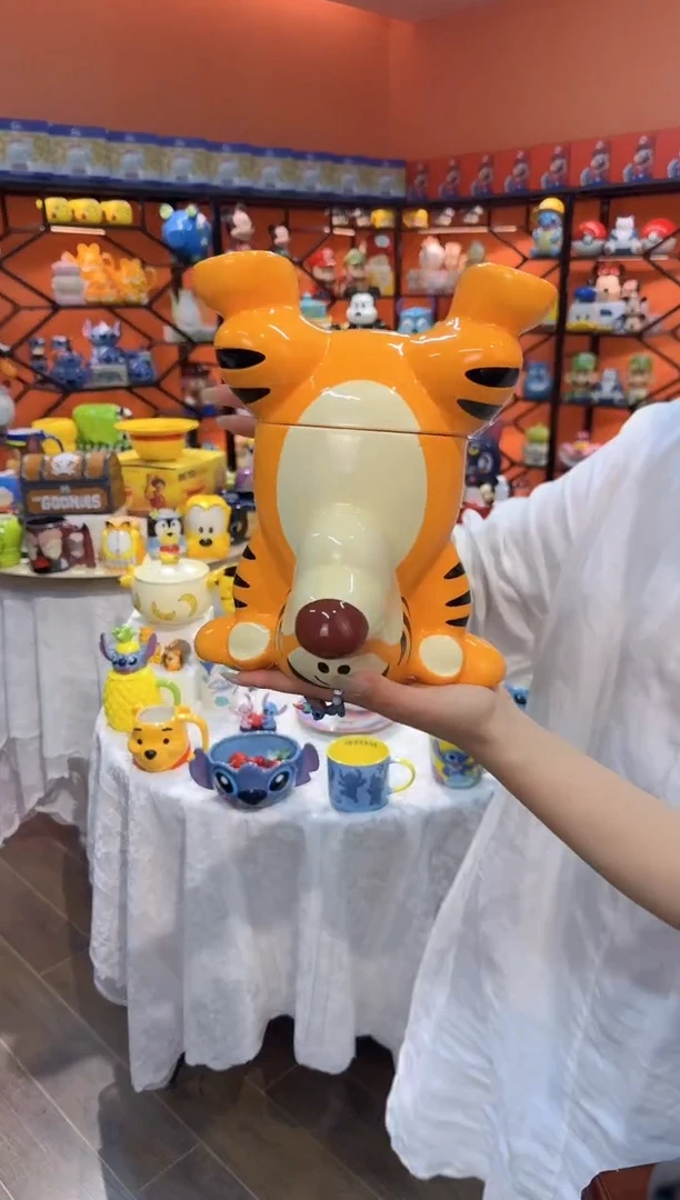 瓷片@@小老虎陶瓷饼干罐