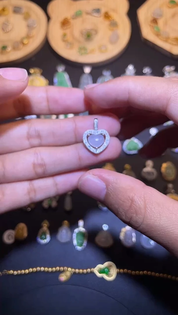 吊坠(不含链)银S925镶嵌翡翠1