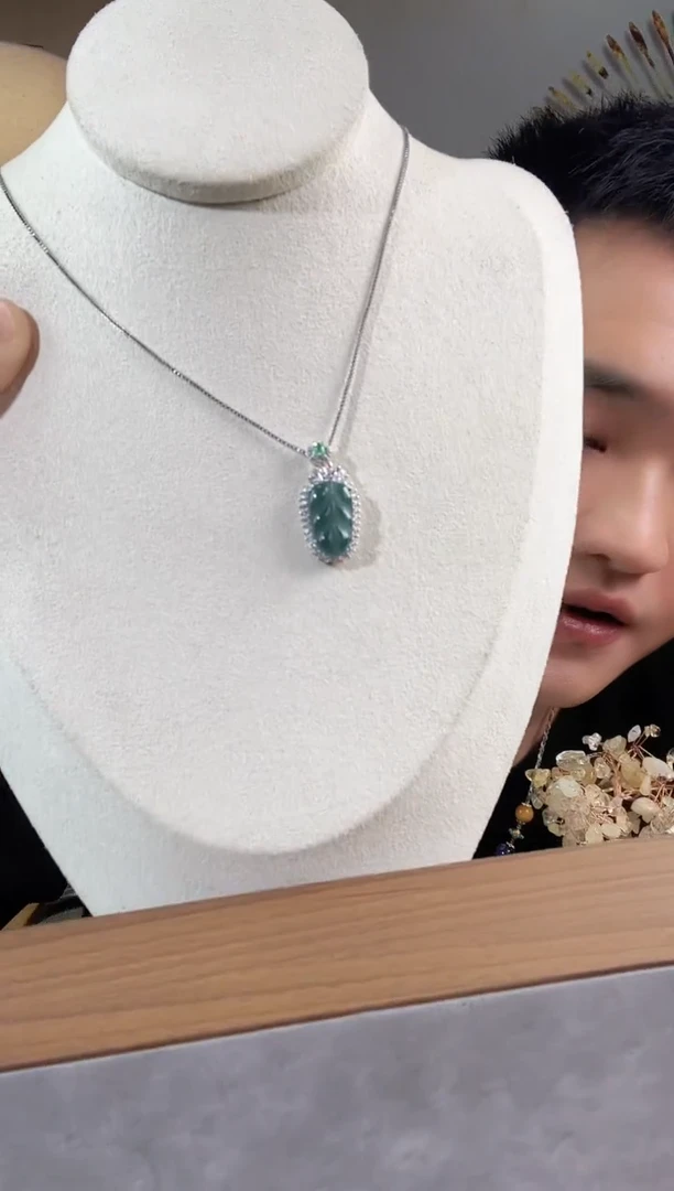 【闪购商品】翡翠银S925镶嵌颈饰KT24042107