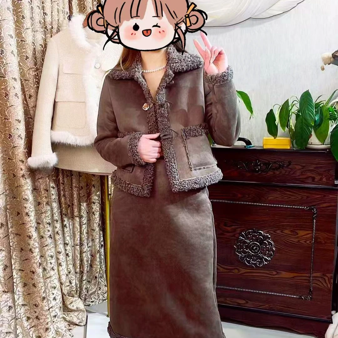 时尚加绒加厚套装2024新款爆款女流行时尚洋气减龄气质两件套