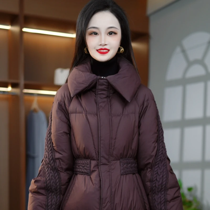 冬季新款时尚百搭显瘦减龄鸭绒羽绒服M-XL