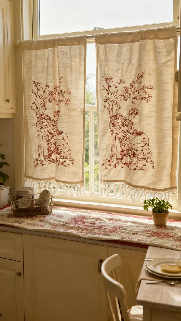 LY2552法式贝茜阅读棉麻门帘橱柜帘多用遮挡帘