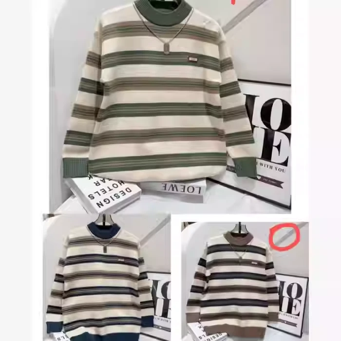 秋冬款男童条纹领毛衣青少年针织衫 N8838（150-190）