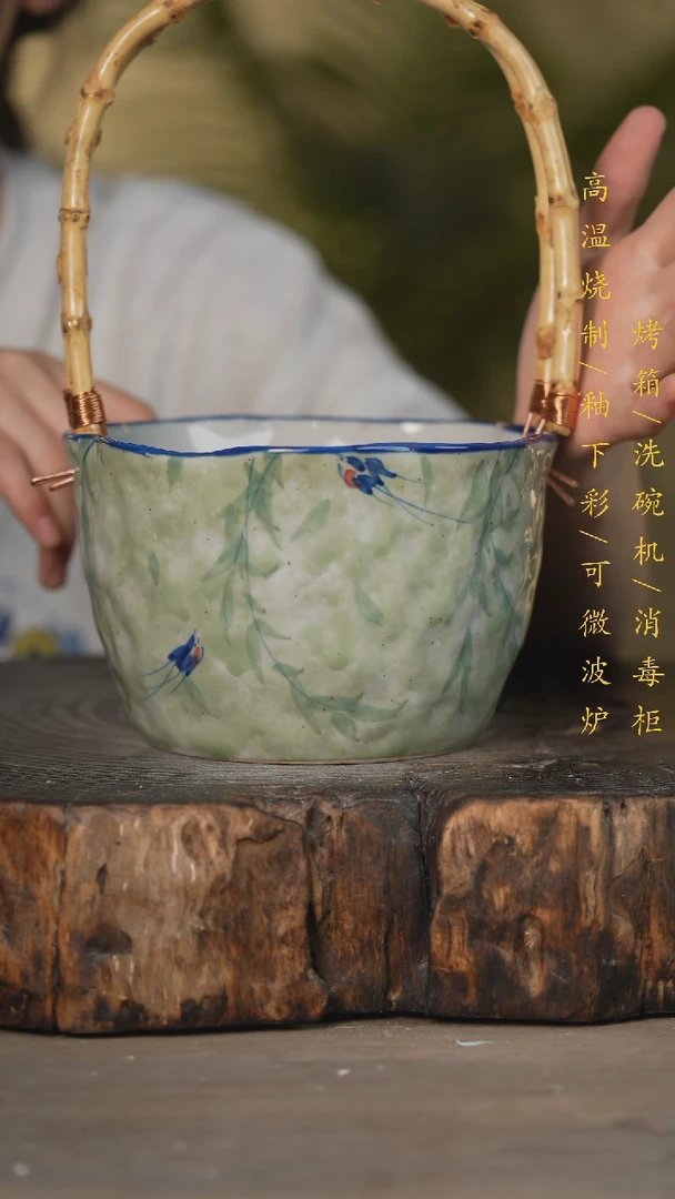 碗景德镇高温釉下彩可微波烤箱洗碗机