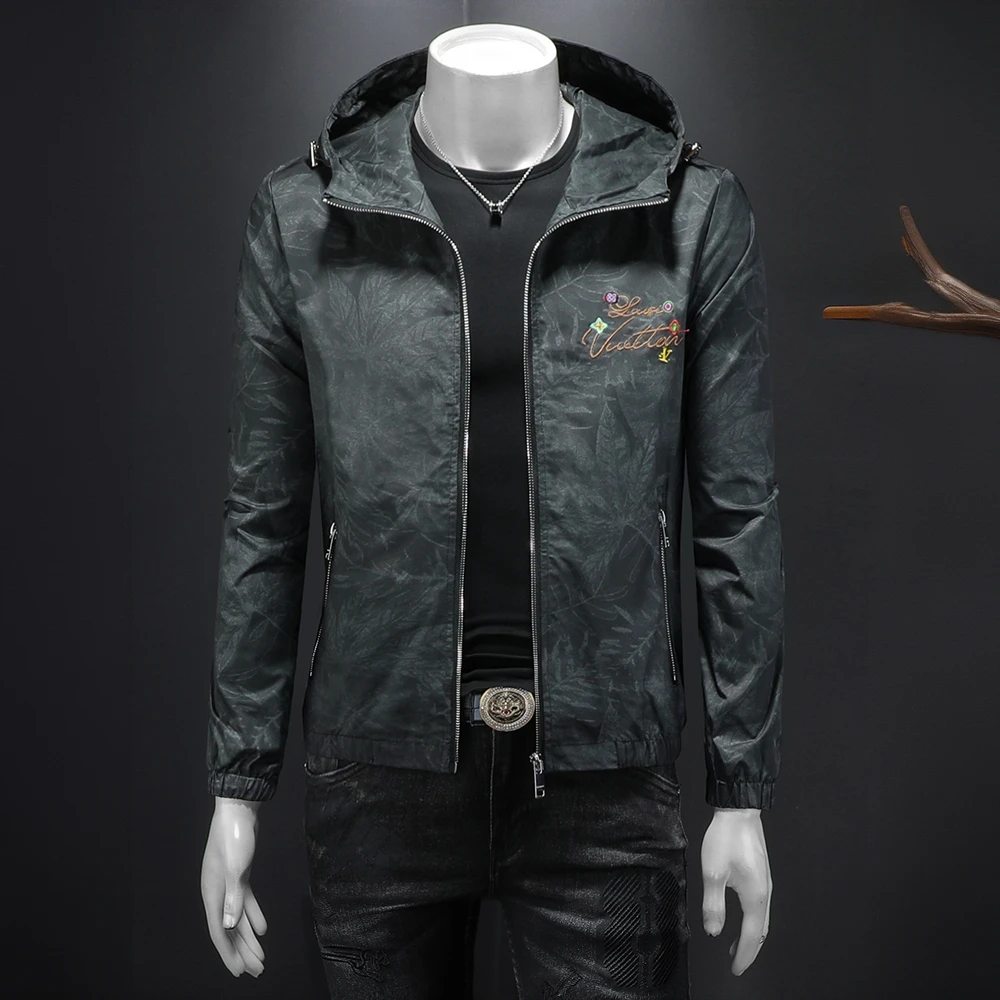 肯梅灵列连帽夹克男时尚轻奢秋冬新款潮牌高级感上衣帅气简约外套