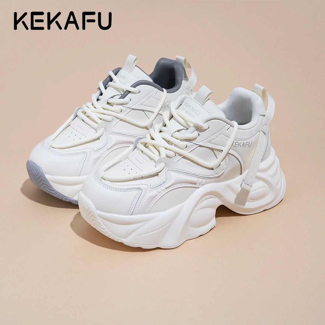 KEKAFU/珂卡芙2025年新款增高显脚小【厚底增高9CM】时尚老爹鞋