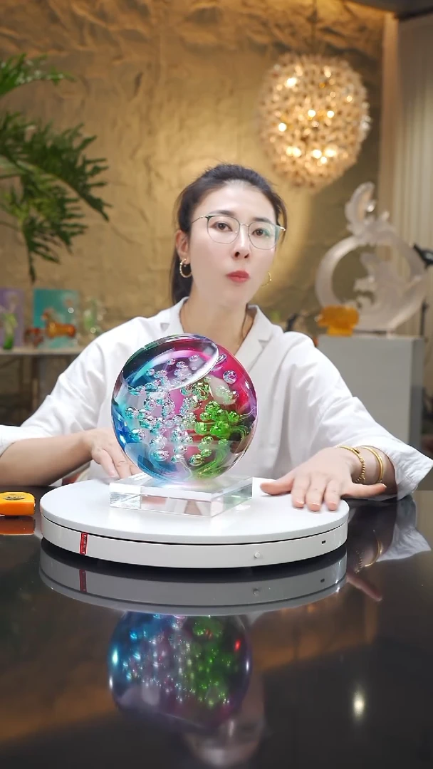 瓷片设计款繁花摆件带底座