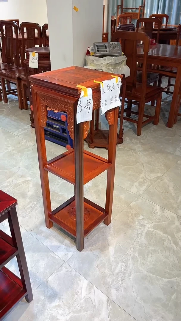 花梨木类成套家具@***空花架32*32*98