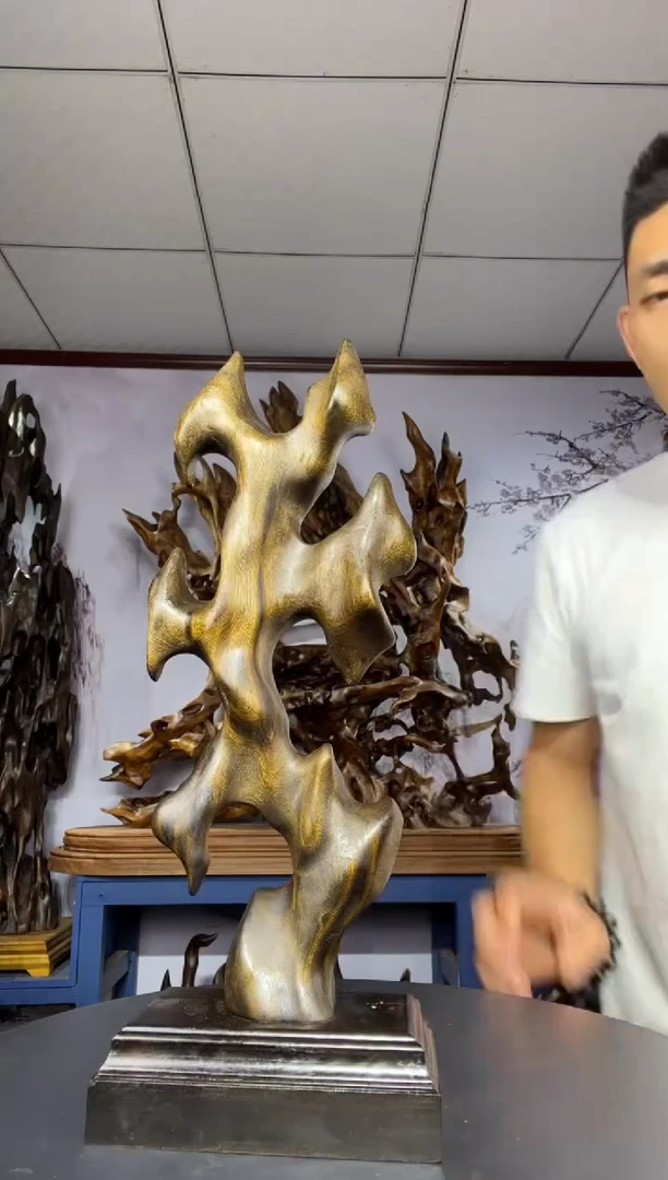 金丝楠木雕款康?金丝楠木工艺品摆件