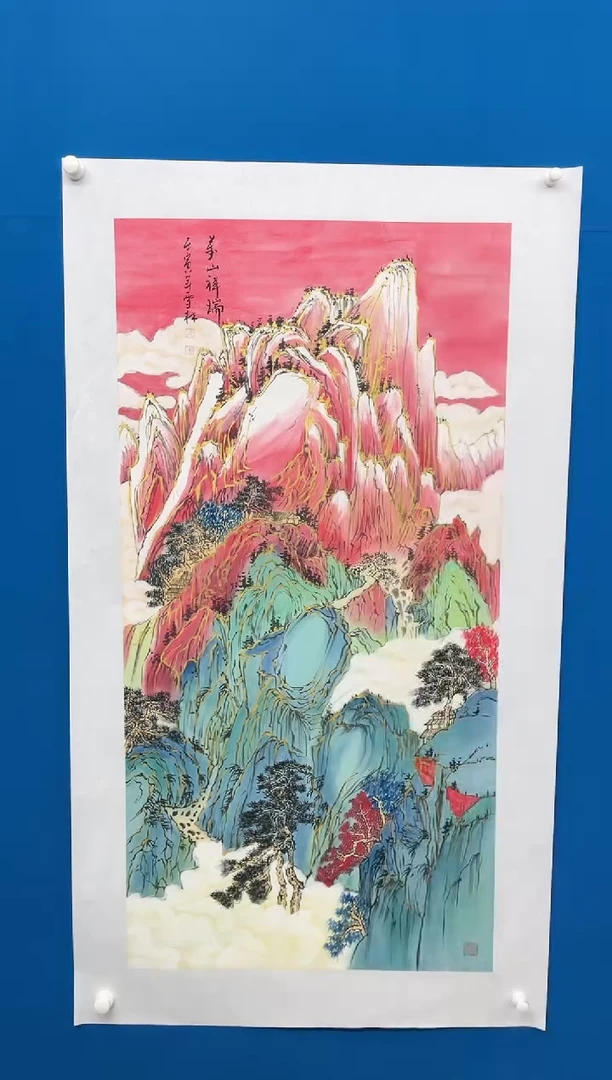 【闪购商品】国画张-金色华章原作山水/无框/W带金色画册