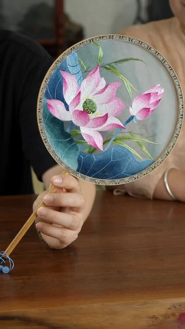 CQYCX湘妃竹团扇（荷花）装饰