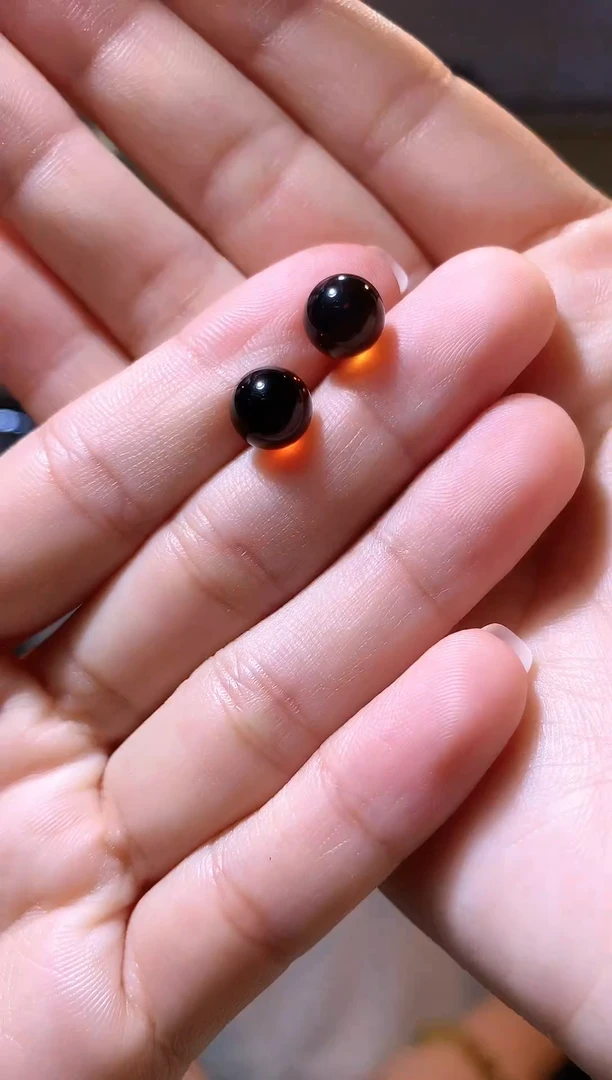 琥珀银S925镶嵌耳饰老王严选