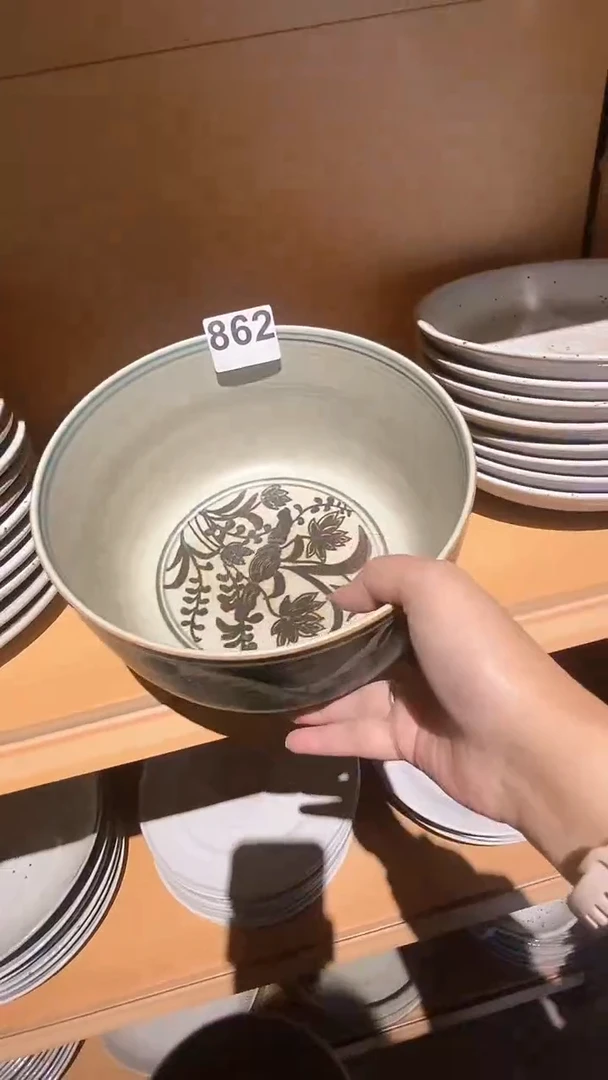 【闪购商品】碗862鱼澡图手绘大碗