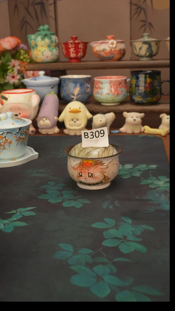 东树  比翼鸟紫砂盖碗309