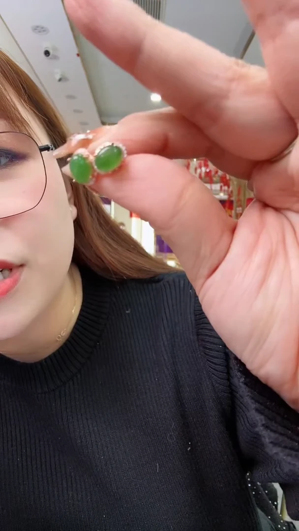 【闪购商品】和田玉耳钉银S925镶嵌耳钉