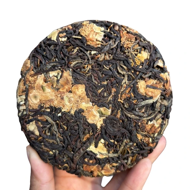 【窜龙村-2025年小叶种古树晒红➕茶花饼】 100克/饼