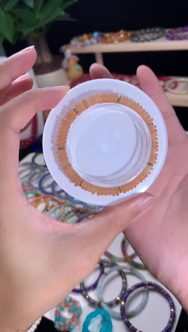 玛瑙/玉髓手链未镶嵌天然东陵玉算盘珠手串6m