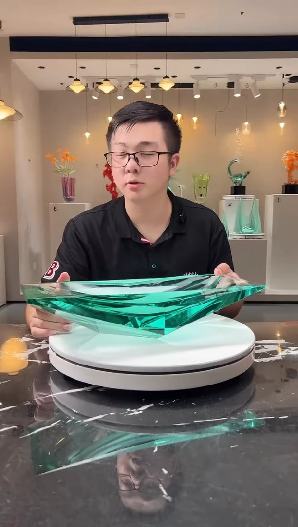 摆件巴比特美学 冰绿色长方形冰湖