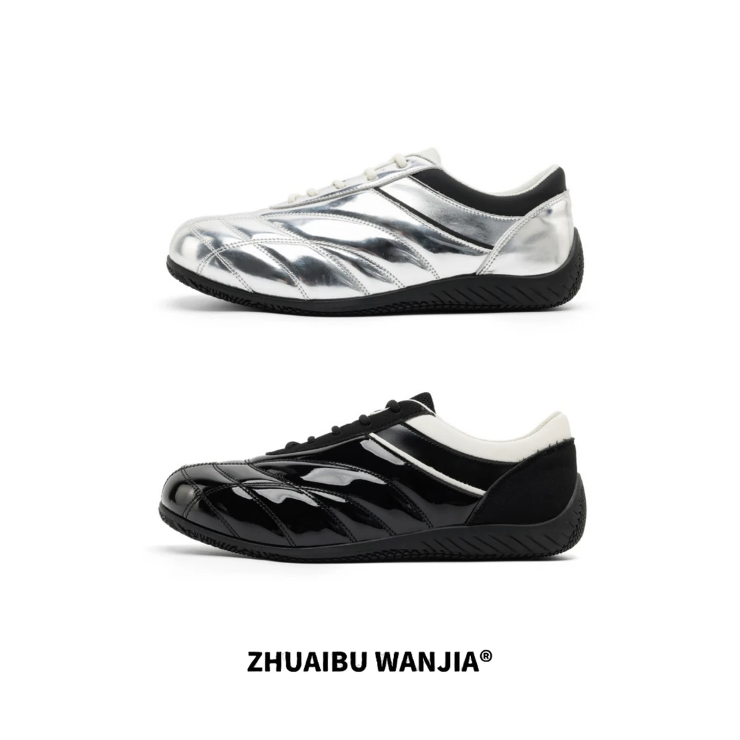 ZHUAIBUWANJIA秋季新款 流光德训鞋 极简百搭复古赛车鞋情侣潮鞋