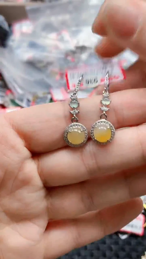 银S925镶嵌戒指翡翠天然A货缅甸翡翠