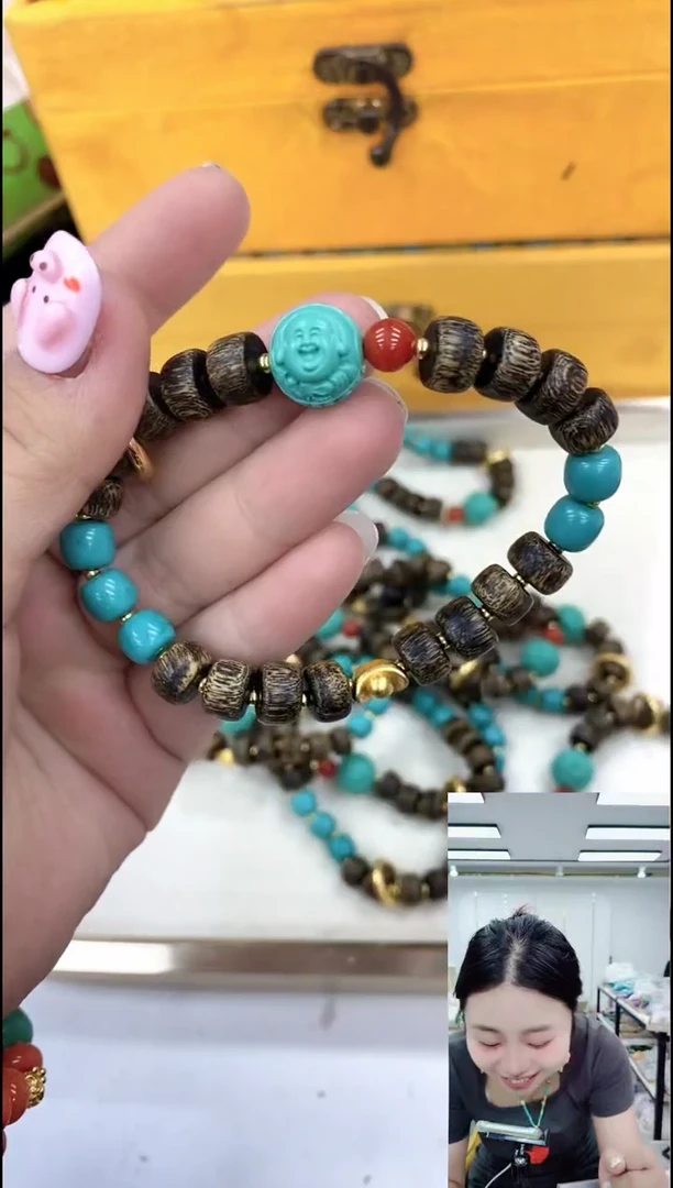 玛瑙/玉髓颈饰合金1218手串