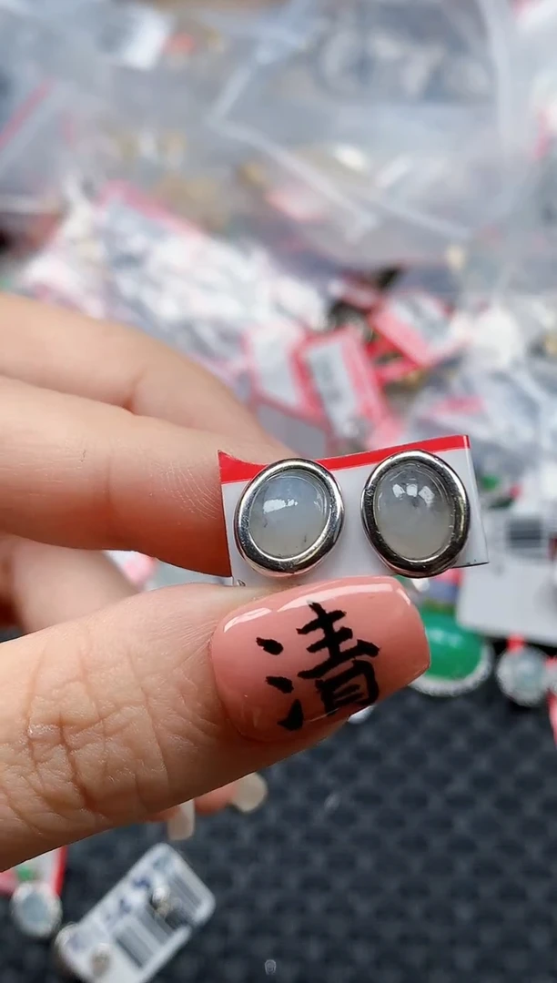 银S925镶嵌戒指翡翠天然A货缅甸翡翠