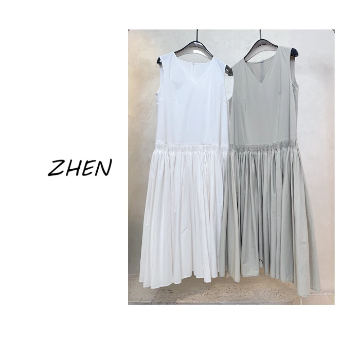 【ZHEN】25K00980 2025新款时尚气质修身显瘦小众设计连衣裙女