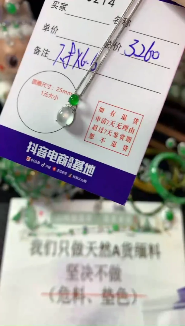 颈饰18K金镶嵌翡翠翡翠