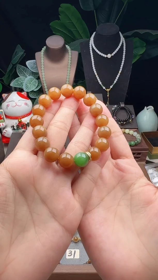 未镶嵌手串和田玉精品12m新疆且末糖玉手串