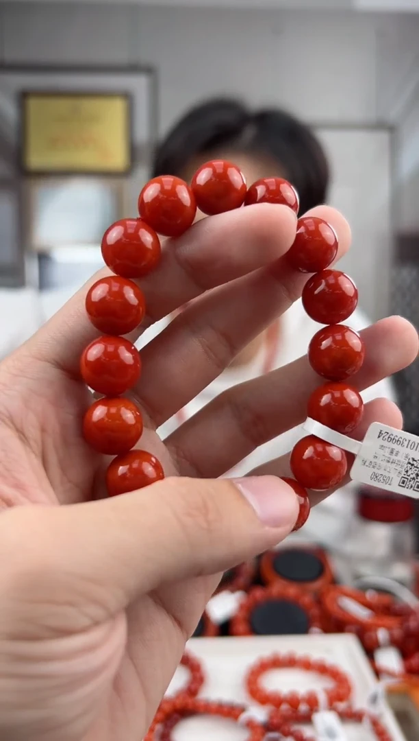 【送福珠宝】保山大水沟老矿料《顶》辣椒红(传承）单圈13mm@T05280@