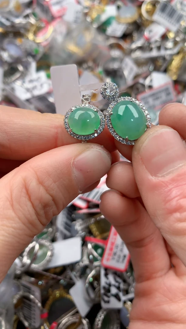 银S925镶嵌戒指翡翠222-------4