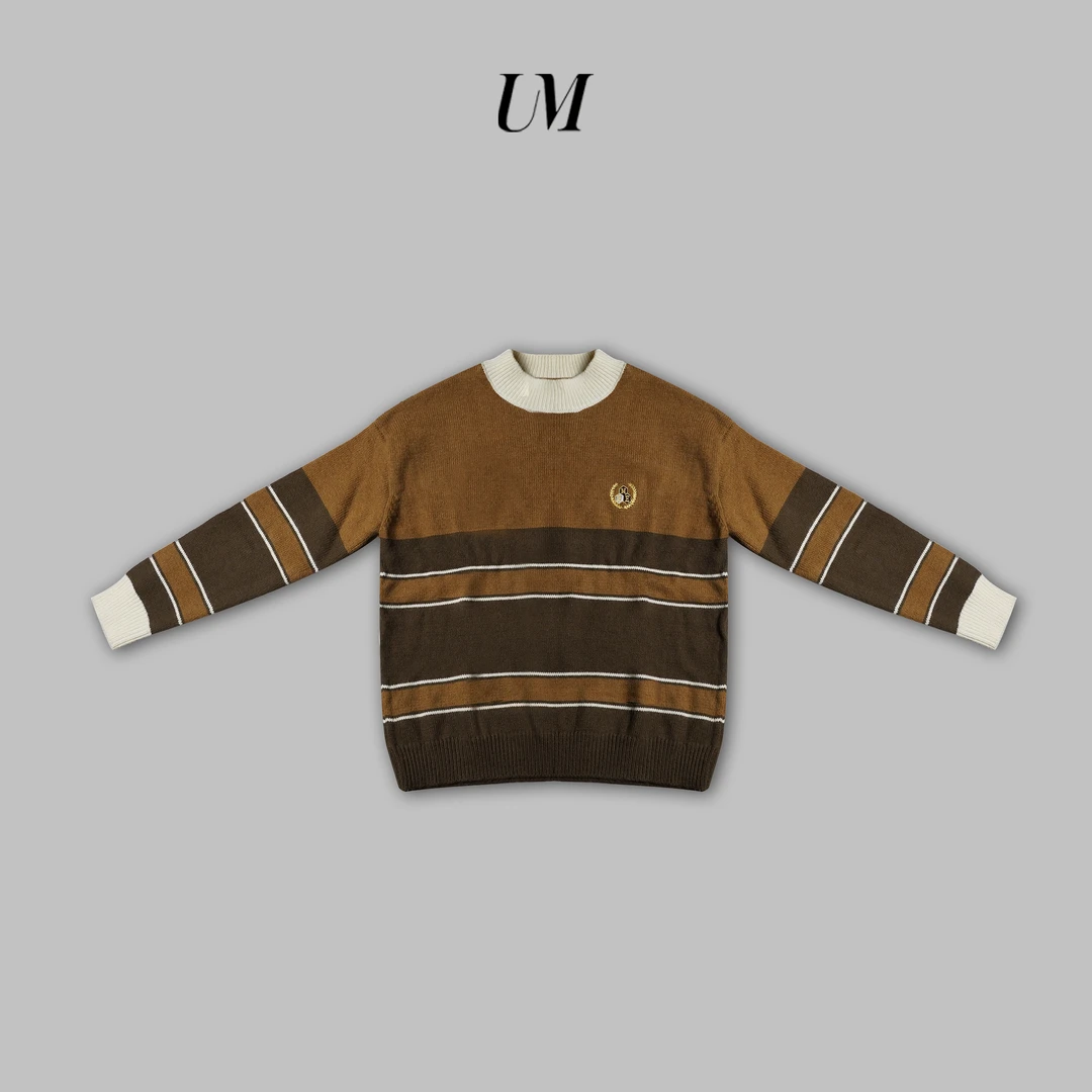 学院风圆领毛衣7728