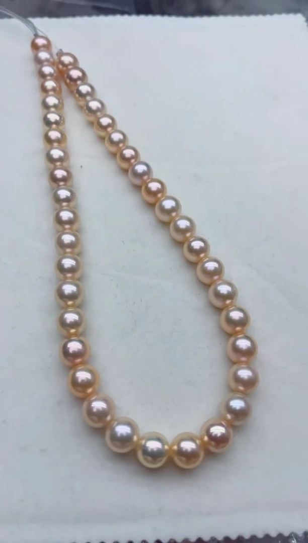 项链银S925镶嵌淡水珍珠，非无暇