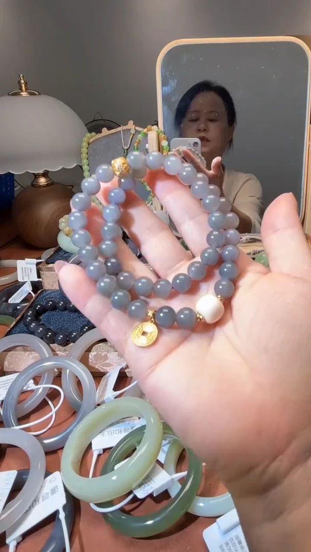 手串银S925镶嵌和田玉1