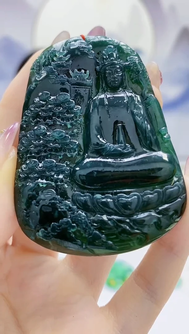 定制翡翠未镶嵌4852jw-毛货挂件赠珠链84