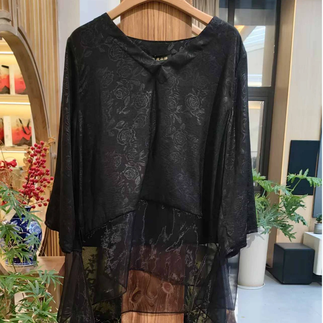 【大海轻奢】S1704-1蕾丝新款花色设计师款时尚上衣