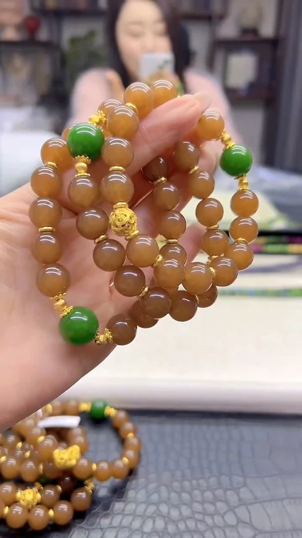 未镶嵌手链和田玉（糖玉）DIY款S857