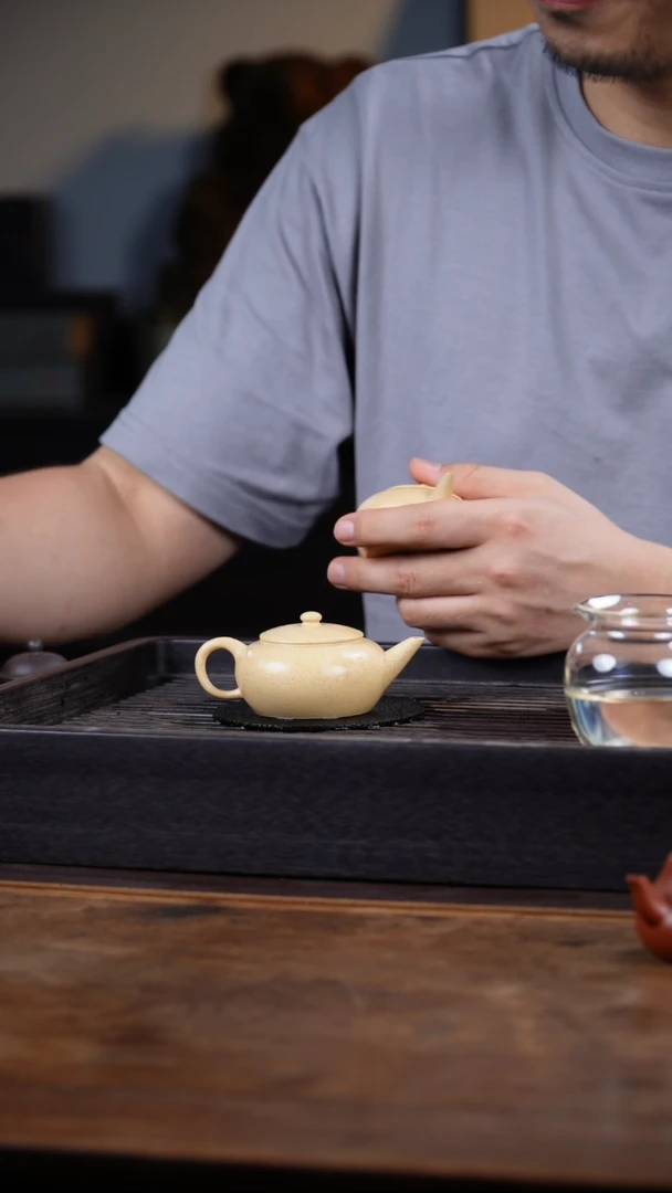 茶壶紫砂90cc 轴圆水平 白玉段
