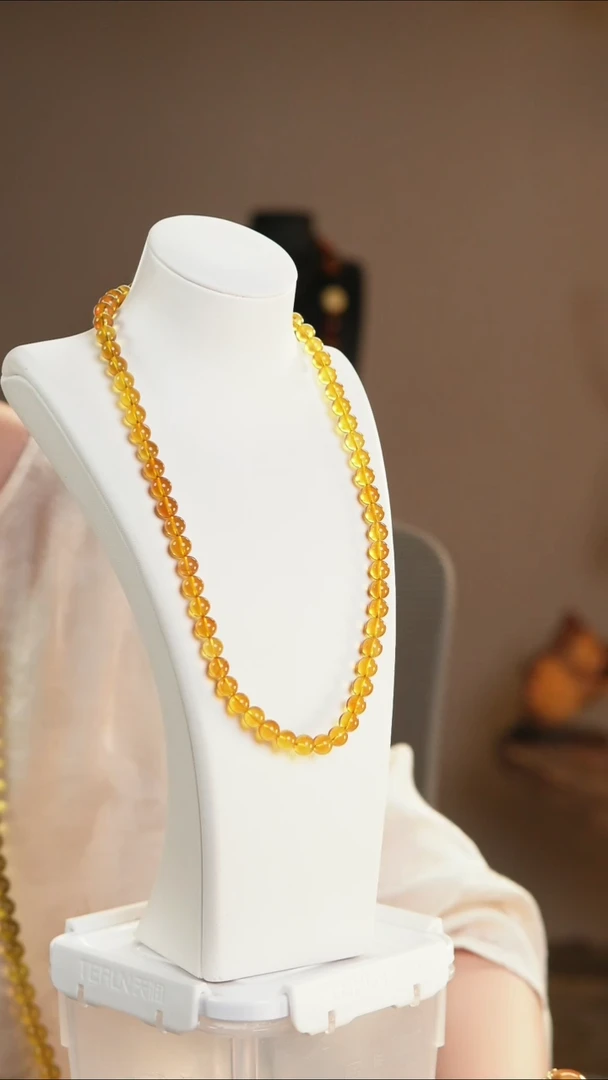 琥珀颈饰未镶嵌灵草珀妈妈链珠径卡7+