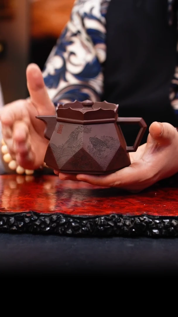 【闪购商品】紫砂茶壶51 玲珑僧帽,SJJ,底槽清