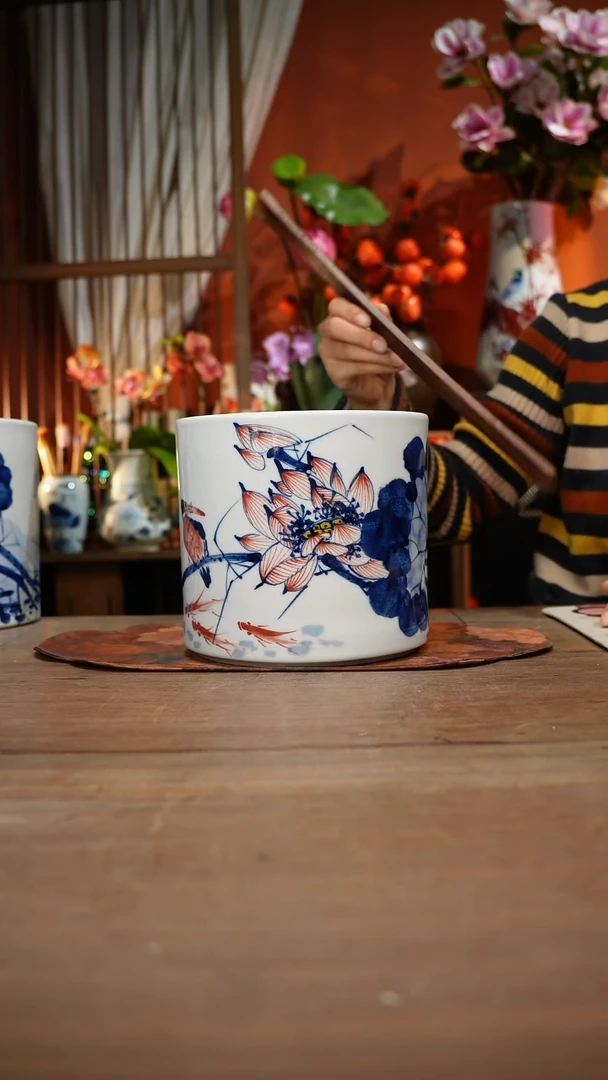 当代高温釉下彩手绘陶瓷餐具